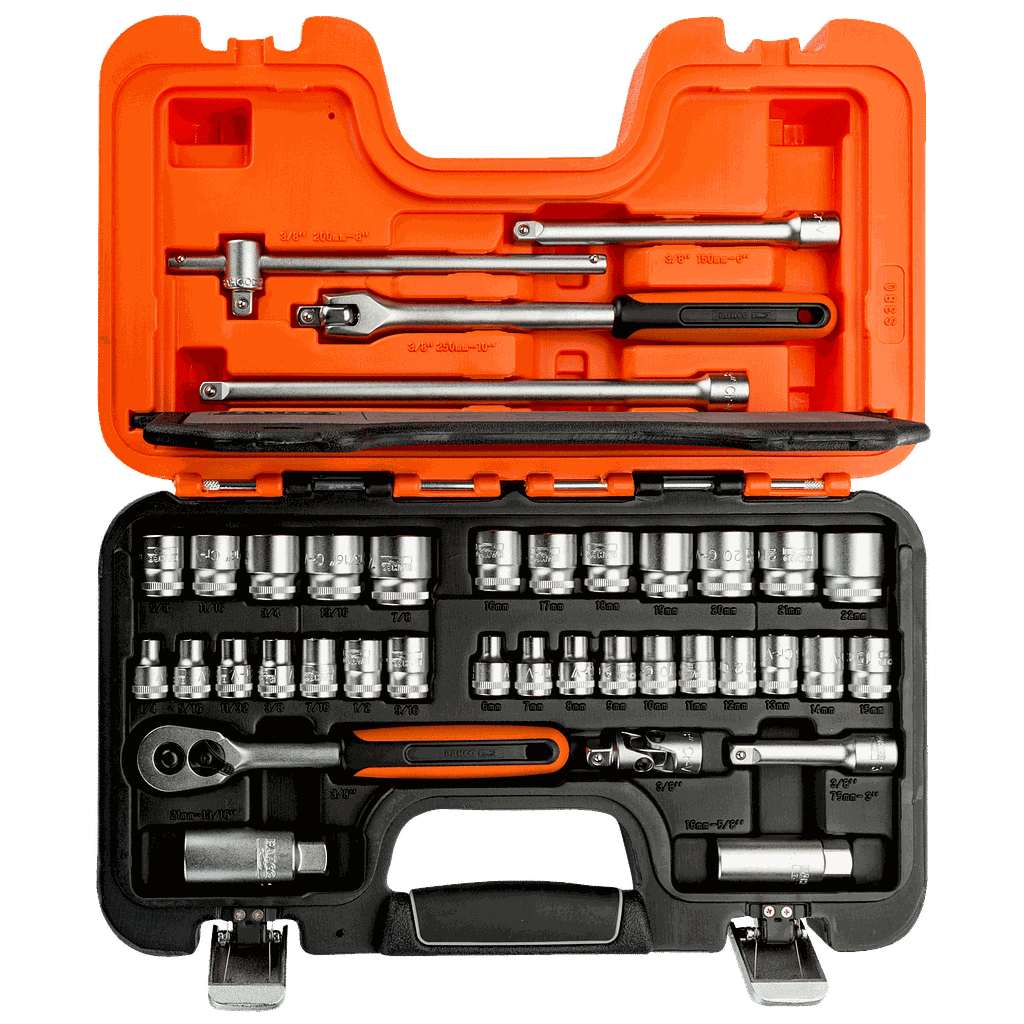 JUEGO DE DADOS 3/8 38 PZAS BAHCO (S380)